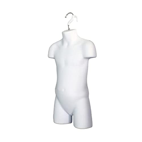 DisplayTown Child Mannequin Torso with Metal Stand for Tshirt Display