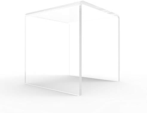 FixtureDisplays 7 Inch Clear Acrylic Display Riser Cube