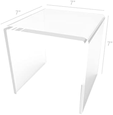 FixtureDisplays 7 Inch Clear Acrylic Display Riser Cube