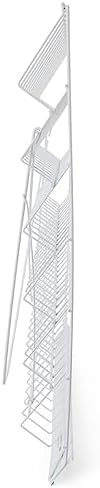 Displays2go 6-Tier Wire Countertop Rack with Sign Channel - White
