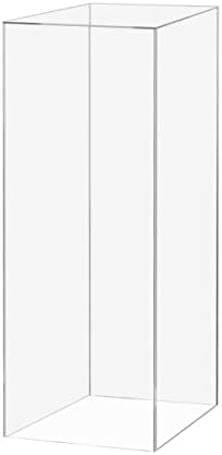 Clear Platform Display Box 12x12x40 Inch Pedestal Cube No Lid