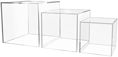 3 Piece Clear Display Riser Boxes for Retail Use