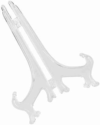 Youthink Clear Plastic Plate Display Stand with Foldable Design and Adjustable Hinges