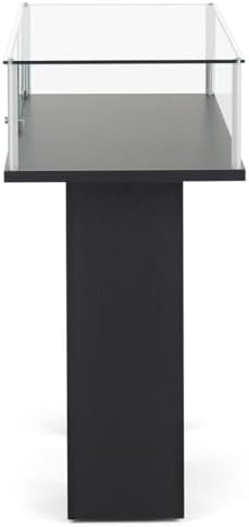 Free-Standing Tempered Glass Display Case with Black Veneer Legs