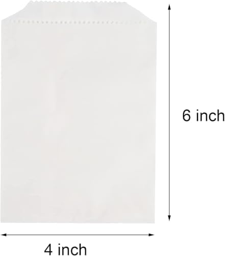 100 Pack White Kraft Paper Bags 4x6 Inches