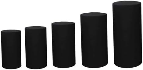 Efavormart Set Of 5 Black Spandex Cylinder Display Stands