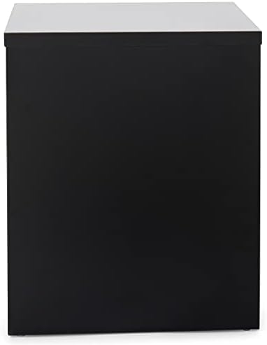 Displays2go Black Retail Display Pedestal with Collapsible Design