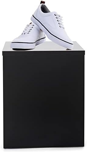 Displays2go Black Retail Display Pedestal with Collapsible Design