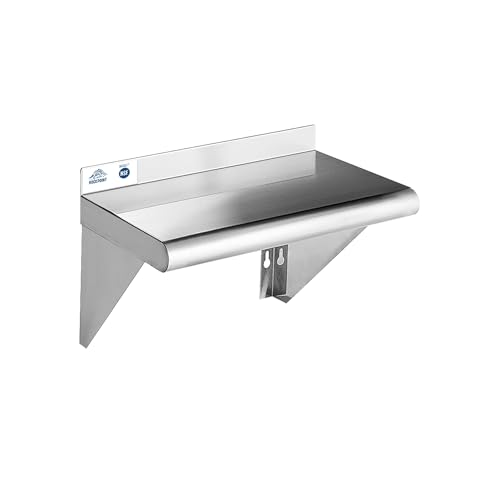 ROCKPOINT Stainless Steel Shelf 10x16 Inches 190lb Silver