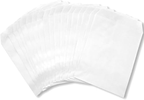 100 Pack White Kraft Paper Bags 4x6 Inches