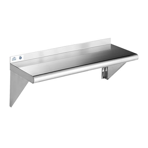 ROCKPOINT Stainless Steel Shelf 10x36 Inches 240lb Silver