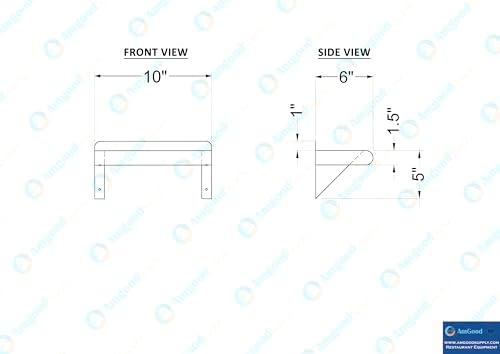 AmGood 6x10 Inch Stainless Steel Wall Shelf NSF Certified