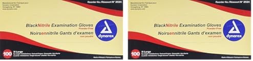 Dynarex Nitrile Exam Gloves Black X-Large 100 Count