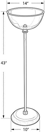 Azar Displays 675 D x 14 Dia Single Bowl Floor Display on 10 Dia Metal Base