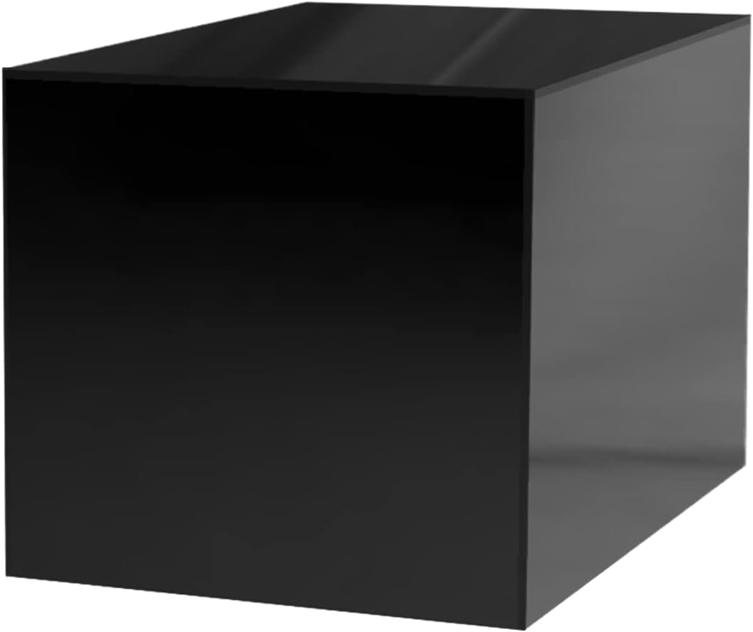 8 Inch Glossy Black Acrylic Display Riser Box No Lid