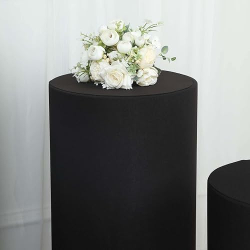 Efavormart Set Of 5 Black Spandex Cylinder Display Stands