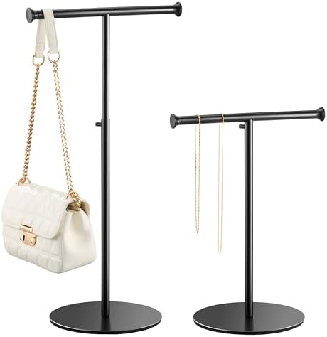 niffgaff 2 Pack T Bar Purse Display Stand Black