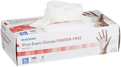 McKesson Vinyl Exam Gloves Powder-Free XL 100 Count