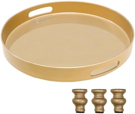 MAONAME Gold Display Riser Decorative Tray 2 in 1
