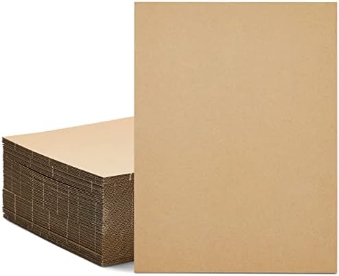 50 Pack Corrugated Cardboard Sheets 9x12 for Packaging and Crafts