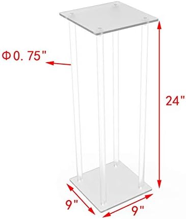 Clear Acrylic Display Riser 24 Inch Tall Pedestal Stand
