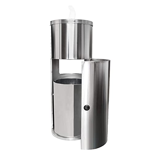 Stainless Steel Floor Stand Wipe Dispenser with Trash Can