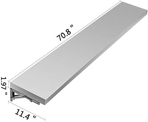 Happybuy Concession Shelf 708 x 114 Inch Stainless Steel Frame
