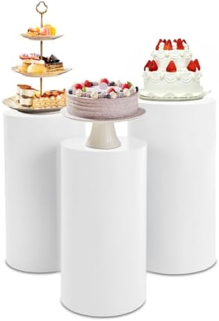 3 Pcs Cylinder Stands for Party Decor and Cake Displays