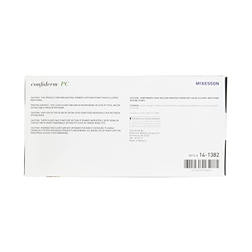 McKesson Confiderm PC Latex Exam Gloves Medium 100 Count