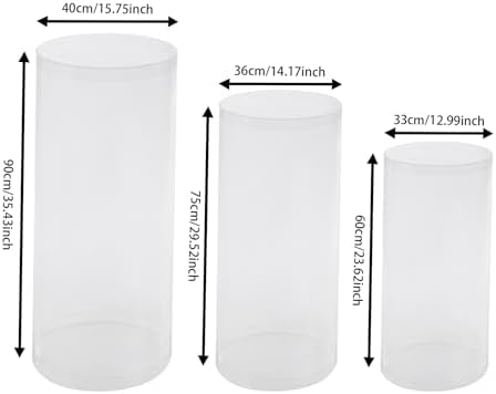 3PCS Clear Cylinder Display Stands for Parties