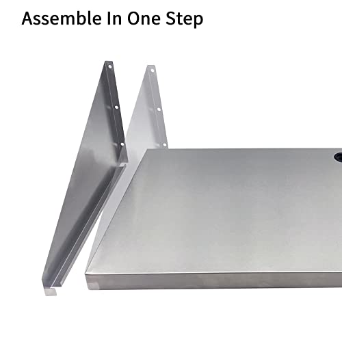 Stainless Steel Microwave Wall Shelf 18x24 Inch Heavy Duty