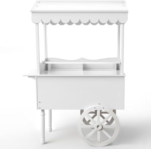 7FT Candy Cart Display Stand with Decorated Wheels