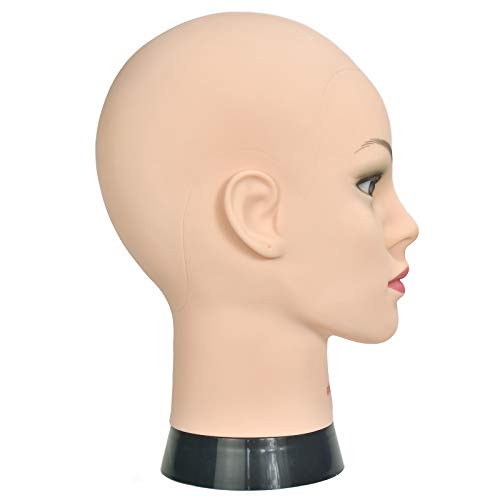 Professional Cosmetology Mannequin Head - Female Bald Head for Wigs and Makeup Practice