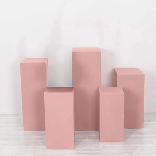 Dusty Rose Spandex Display Box Stand Covers Set of 5