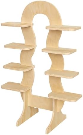8-Tier Collapsible Wood Display Stand for Craft Fair and Retail Booths