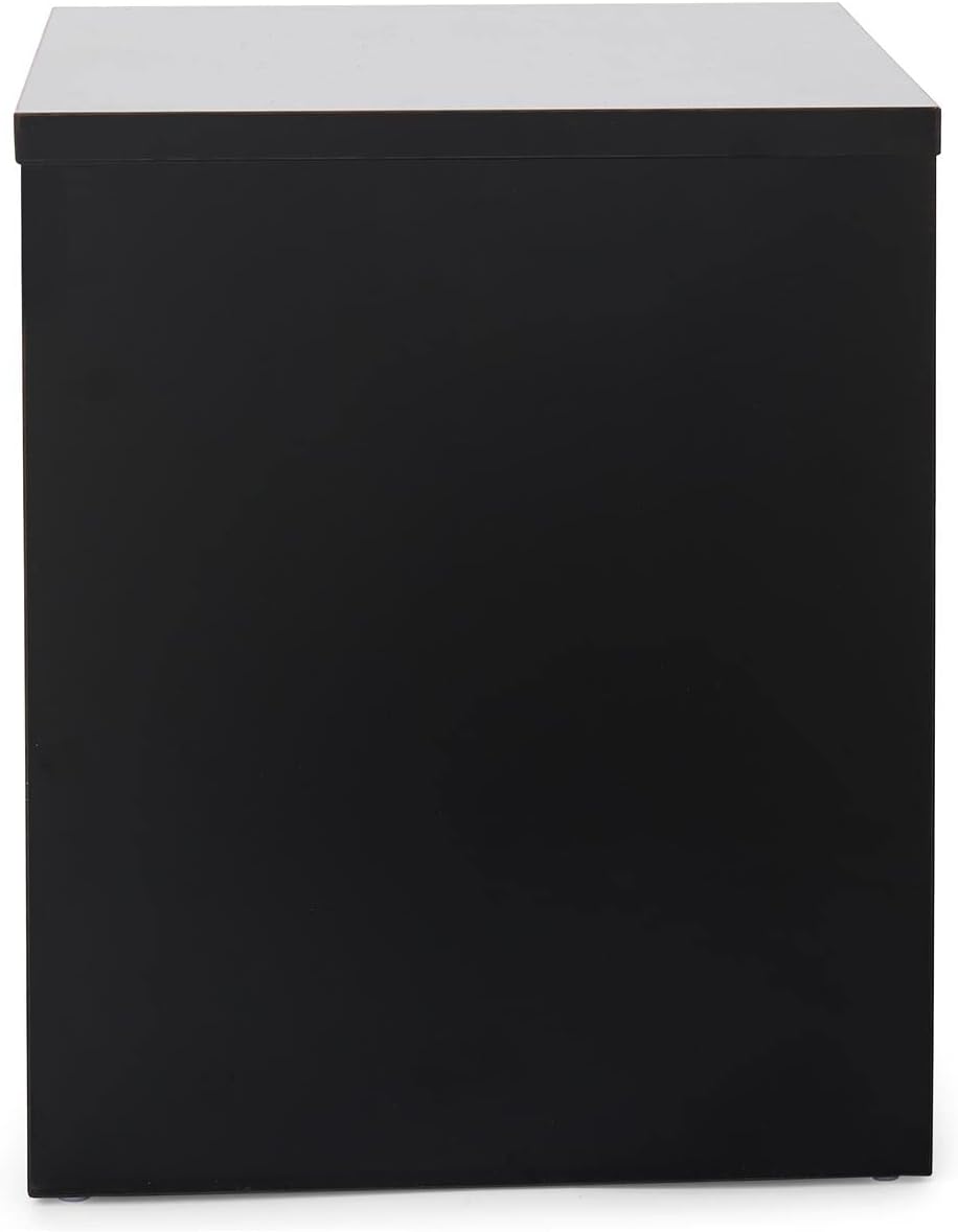 Displays2go Black Retail Display Pedestal with Collapsible Design