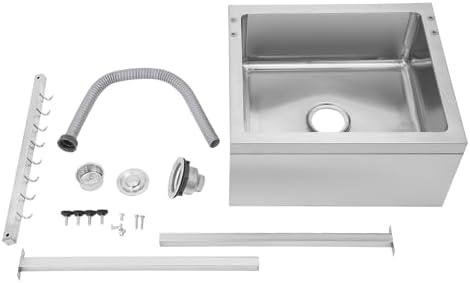 LOYALHEARTDY Stainless Steel Floor Mop Sink with Tool Rack