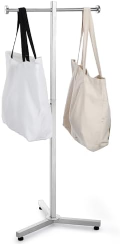 Blulu Heavy Duty Shopping Bag Rack 45 Inch Silver