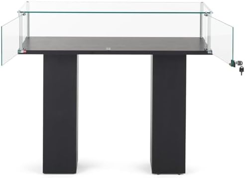 Free-Standing Tempered Glass Display Case with Black Veneer Legs