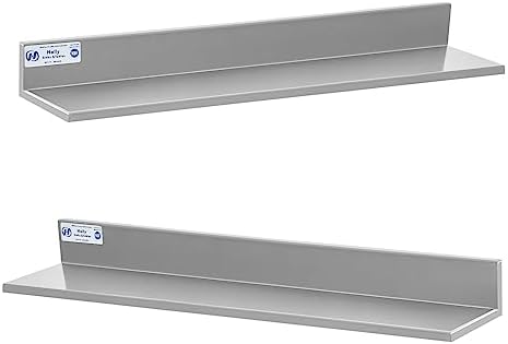 HALLY Stainless Steel Wall Shelf 2 Pack 86x30 Inches 58 lb