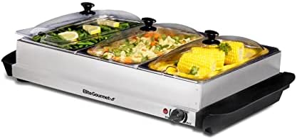 Elite Gourmet EWM-6171 Triple 25 Qt Trays Food Warmer