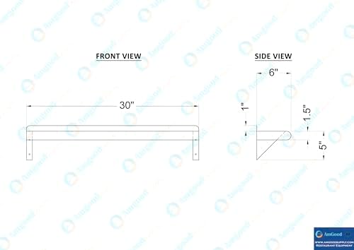 AmGood 6 X 30 Stainless Steel Wall Shelf NSF Commercial Kitchen Use