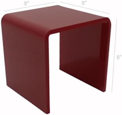 FixtureDisplays One Riser Combo 8 Inch Cube 3 Sided Red Acrylic Display Pedestal