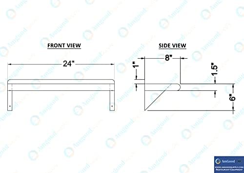 AmGood 8inx24in Stainless Steel Wall Shelf Commercial Grade