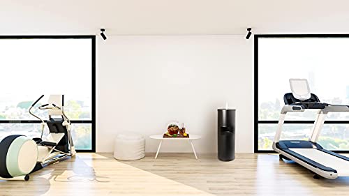 Black Stainless Steel Floor Stand Wipe Dispenser with Trash Can