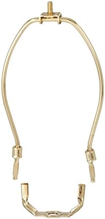 15 Inch Heavy Duty Lamp Harp Holder with Brass Plated Steel Finish