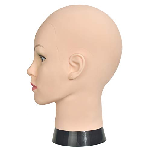 Professional Cosmetology Mannequin Head - Female Bald Head for Wigs and Makeup Practice