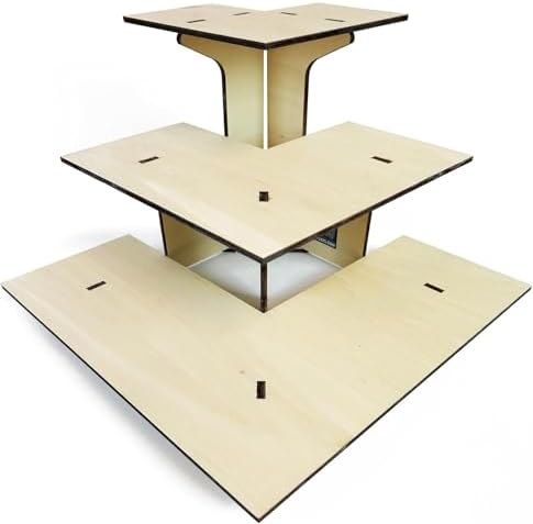 Torched 3-Tier Corner Display Stand with Shelves