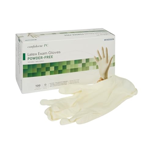 McKesson Confiderm PC Latex Exam Gloves Medium 100 Count