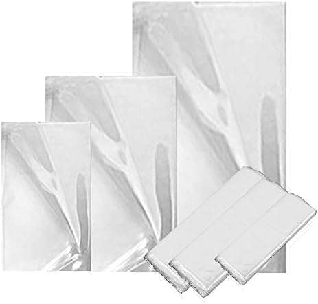 300 pcs Heat Shrink Wrap Bags 3 Sizes Clear Odorless POF Film for Packaging Gifts Soap Candles Bath Bombs